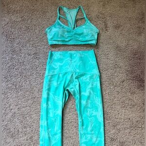 Gymshark teal/ aqua leggings and sports bra